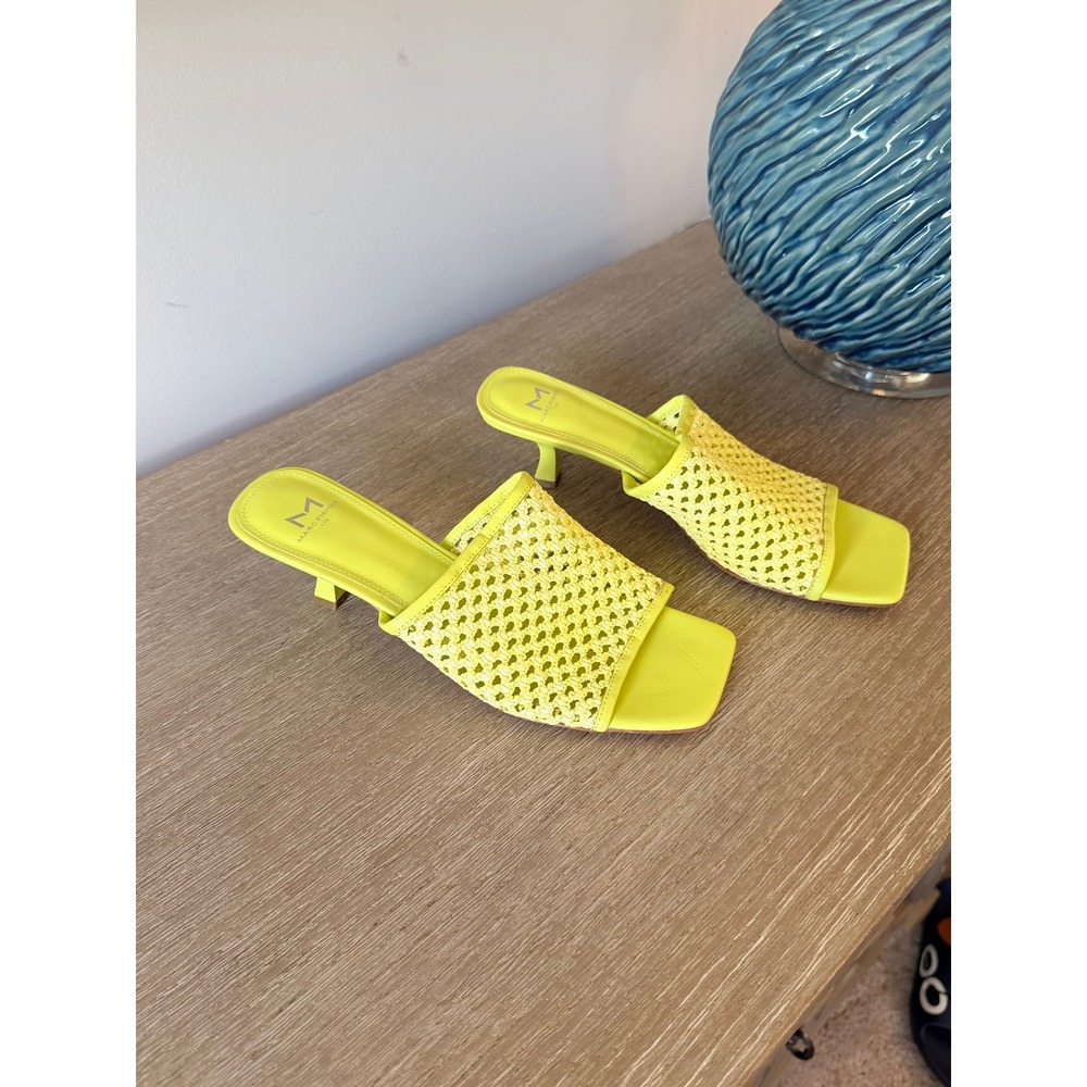 Marc Fisher Juliette Kitten Heel Mules Womens Neon Yellow 8.5M